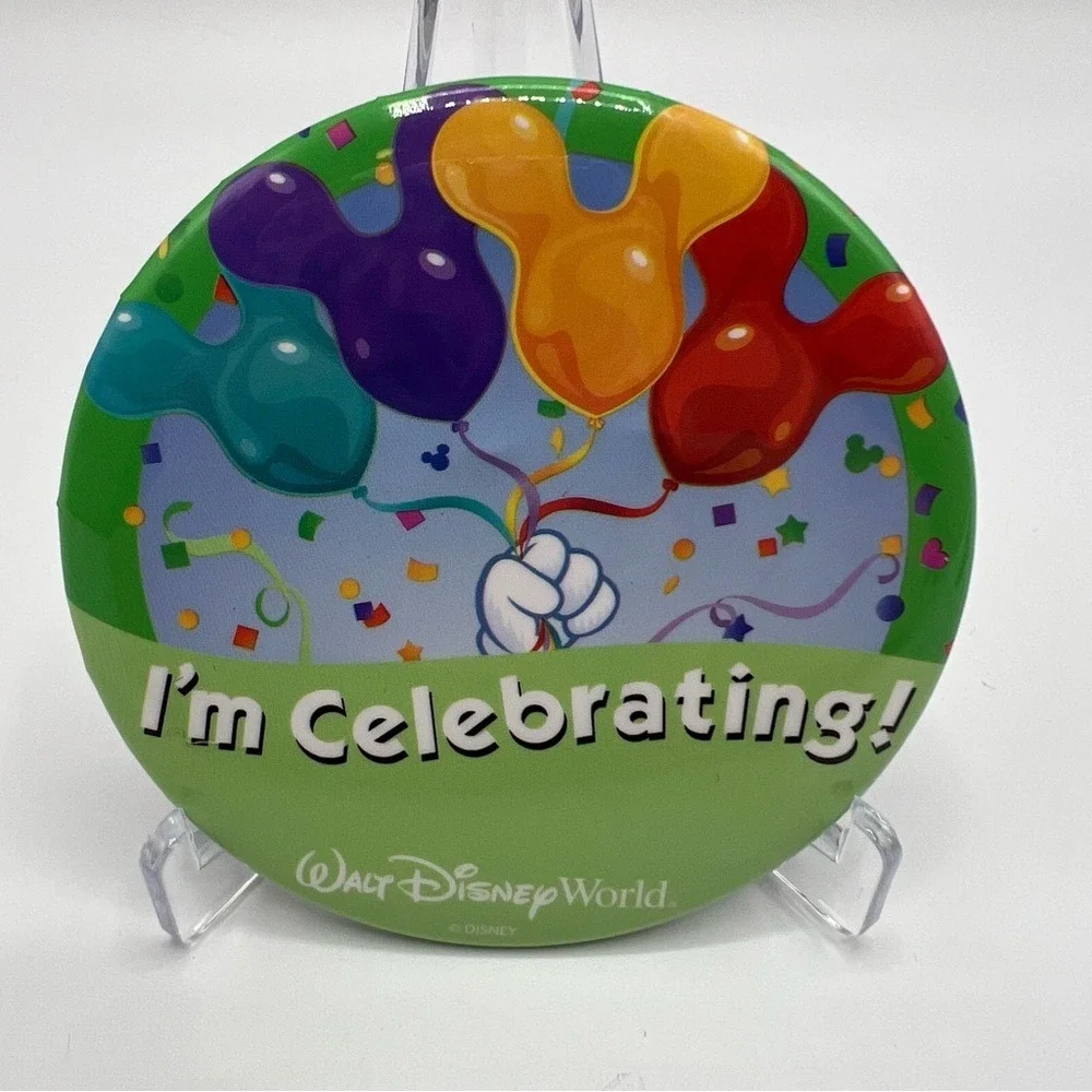 Disneyland Walt Disney World Disney Cruise Line Buttons Set of 6 I'm Celebrating